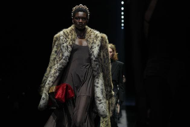 Milan, Milan Women s Fashion Week: Fall Winter 2025 26 - Women s Fashion, Fall Winter 2025 26 - Aniye Records fashion show - catwalk in the photo: Model  Copyright: xRiccardoxGIordanox xipa-agency.netx xRiccardoxGiordanox IPA_Agency_IPA54762309
