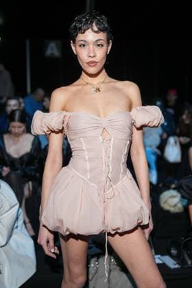 Milan, Milan Women s Fashion Week: Fall Winter 2025 26 - Women s Fashion, Fall Winter 2025 26 - Aniye Records fashion show - front row in the photo: Victoria Stella  Copyright: xRiccardoxGIordanox xipa-agency.netx xRiccardoxGiordanox IPA_Agency_IPA54765429