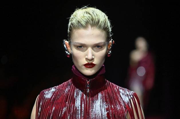 Milan, Italy: Milan, Milan Women s Fashion Week: Fall Winter 2025 - Women s Fashion, Fall Winter 2025.- Ferrari fashion show - catwalk. in the photo: model Milan Italy  - ZUMAp169 20250301_zea_p169_870 Copyright: xSimonaxChiocciax