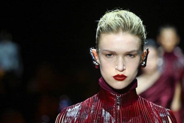 Milan, Italy: Milan, Milan Women s Fashion Week: Fall Winter 2025 - Women s Fashion, Fall Winter 2025.- Ferrari fashion show - catwalk. in the photo: model Milan Italy  - ZUMAp169 20250301_zea_p169_873 Copyright: xSimonaxChiocciax