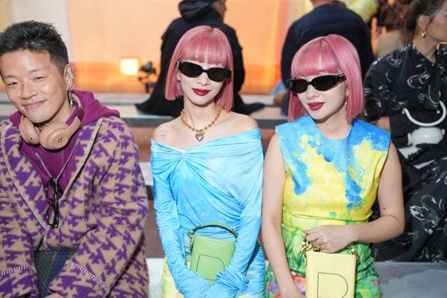 Milan, Milan Women s Fashion Week: Fall Winter 2025 26 - Women s Fashion, Fall Winter 2025 26 - MSGM fashion show - front row in the photo: Ami and Aya Suzuki  Copyright: xRiccardoxGIordanox xipa-agency.netx xRiccardoxGiordanox IPA_Agency_IPA54766941