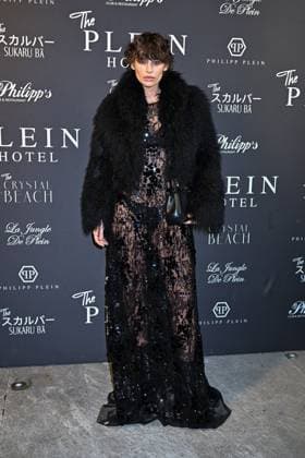 Milan, Milan Women s Fashion Week: Fall Winter 2025 - Women s Fashion, Fall Winter 2025.- Plein fashion show - guests. in the photo: Irina Kro  Copyright: xSimonaxChiocciax xipa-agency.netx xSimonaxChiocciax IPA_Agency_IPA54768175