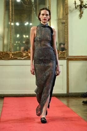 Milan, Milan Women s Fashion Week: Fall Winter 2025 - Women s Fashion, Fall Winter 2025.- Hui fashion show - catwalk. in the photo: model  Copyright: xSimonaxChiocciax xipa-agency.netx xSimonaxChiocciax IPA_Agency_IPA54783489