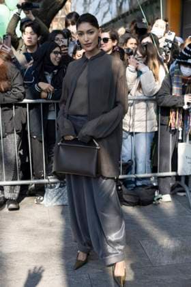 MFW - Arani’s Arrivals Pritika Swarup arrives to Arani’s fashion show during the Milan Fashion Week - Womenswear Fall Winter 2025 2026 on March 2nd, 2025 in Milan, Italy. Photo by Marco Piovanotto ABACAPRESS.COM Milan Italy  Copyright: xPiovanottoxMarco ABACAx