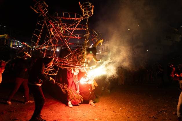 March 2, 2025, San Lorenzo Huitzizilapan, Estado De Mexico, Mexico: Celebration of the carnival of San Lorenzo Huitzizilapan, where the so-called toritos and monumental fireworks are lit to represent the burning of evil. San Lorenzo Huitzizilapan Mexico - ZUMAl178 20250302_znp_l178_016 Copyright: xCristianxLeyvax
