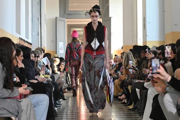 Milan, Milan Women s Fashion Week: Fall Winter 2025 - Women s Fashion, Fall Winter 2025.- Francesca Liberatore fashion show - catwalk in the photo: Model  Copyright: xSimonaxChiocciax xipa-agency.netx xSimonaxChiocciax IPA_Agency_IPA54802595