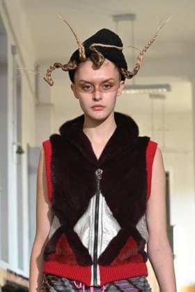 Milan, Milan Women s Fashion Week: Fall Winter 2025 - Fashion Show by. Francesca Liberatore - catwalk Milan, Milan Women s Fashion Week: Fall Winter 2025 - Women s Fashion, Fall Winter 2025.- Francesca Liberatore fashion show - catwalk in the photo: Model MILAN Italy  Copyright: xIPA ABACAx
