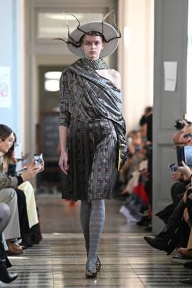 Milan, Italy: Milan, Milan Women s Fashion Week: Fall Winter 2025 - Women s Fashion, Fall Winter 2025.- Francesca Liberatore fashion show - catwalk in the photo: Model Milan Italy  - ZUMAp169 20250302_zea_p169_323 Copyright: xSimonaxChiocciax