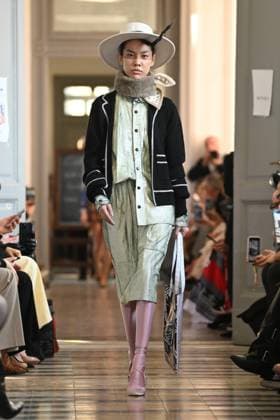 Milan, Italy: Milan, Milan Women s Fashion Week: Fall Winter 2025 - Women s Fashion, Fall Winter 2025.- Francesca Liberatore fashion show - catwalk in the photo: Model Milan Italy  - ZUMAp169 20250302_zea_p169_326 Copyright: xSimonaxChiocciax