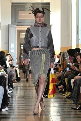 Milan, Italy: Milan, Milan Women s Fashion Week: Fall Winter 2025 - Women s Fashion, Fall Winter 2025.- Francesca Liberatore fashion show - catwalk in the photo: Model Milan Italy  - ZUMAp169 20250302_zea_p169_332 Copyright: xSimonaxChiocciax