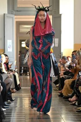 Milan, Italy: Milan, Milan Women s Fashion Week: Fall Winter 2025 - Women s Fashion, Fall Winter 2025.- Francesca Liberatore fashion show - catwalk in the photo: Model Milan Italy  - ZUMAp169 20250302_zea_p169_338 Copyright: xSimonaxChiocciax