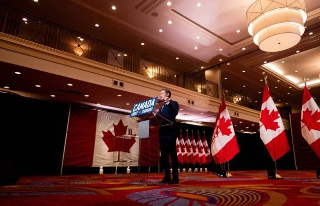 March 2, 2025, Ottawa, On, Canada: Conservative Leader Pierre Poilievre speaks during a news conference in Ottawa, on Sunday, March 2, 2025. Ottawa Canada  - ZUMAc35_ 20250302_zaf_c35_036 Copyright: xSpencerxColbyx