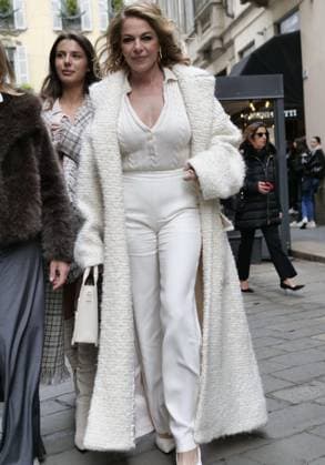 Milan, Milan Women s Fashion Week: Fall Winter 2025 - Laura Biagiotti Fashion Show - Arrivals Milan, Milan Women s Fashion Week: Fall Winter 2025- Women s Fashion, Fall Winter 2025.- Laura Biagiotti fashion show - arrivals - In the photo: Milan Milan Italy  Copyright: xIPA ABACAx