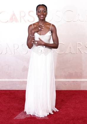 Lupita Nyong o arrives on the red carpet for the 97th Academy Awards in the Hollywood section of Los Angeles on Sunday, March 2, 2025.  LAP20250302786 JOHNxANGELILLO