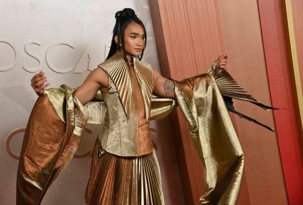 Bretman Rock arrives on the red carpet for the 97th Academy Awards in the Hollywood section of Los Angeles on Sunday, March 2, 2025.  LAP20250302373 JIMxRUYMEN