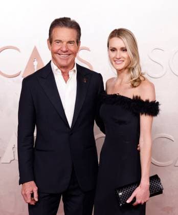 Dennis Quaid and Laura Savoie arrive on the red carpet for the 97th Academy Awards in the Hollywood section of Los Angeles on Sunday, March 2, 2025.  LAP20250302897 JOHNxANGELILLO