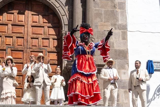 News Themen der Woche KW10 News Bilder des Tages Celebration of the feast of Los Indianos in La Palma Canary Islands Man dressed up as Negra Tomasa with his face painted black during the celebration of the feast of Los Indianos, on March 3, 2025, in La Palma, Canary Islands Spain Every year on Carnival Monday the feast of Los Indianos is celebrated, as the greatest tribute to its relationship with Cuba. This celebration parodies the arrival of the Canary Islanders who returned from Latin America loaded with gold, jewels and service people in the XVIII, XIX and XX centuries 03 MARCH 2025 BLACKFACE Europa Press Canarias 03 03 03 2025 La Palma La Palma Espana  Copyright: xEuropaxPressxCanariasx 6555688