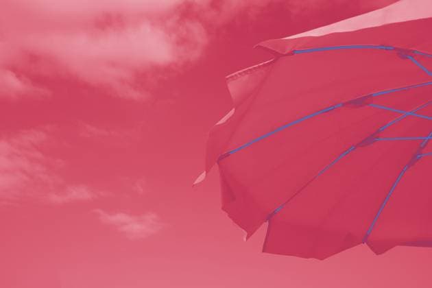 Pretty vibrant pink beach umbrella on the beautiful golden sand of an idyllic tropical beach conceptual of a summer vacation or getaway , 51801696.jpg, umbrella, summer, Viva Magenta, travel, beach, sun, magenta, sunny, sky, holiday, parasol, sea, color, vacation, coast, outdoors, relaxation, tourism, 2023, sand, trendy, fashion, design, shade, relax, water, landscape, colorful, vibrant, pink, day, horizontal, sunbathing, colored, many, descriptive, seaside, tropical, abstract, contrast, paradise, comfortable, ocean, under, sunshade, vacations, hot, journey, seashore, object RECORD DATE NOT STATED