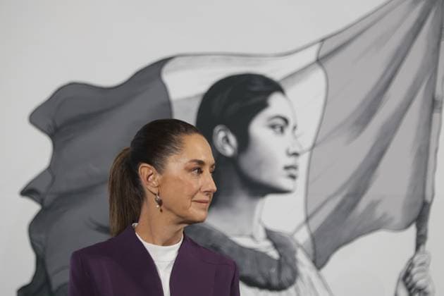 (250304) -- MEXICO CITY, March 4, 2025 -- Mexican President Claudia Sheinbaum attends a press conference at the National Palace in Mexico City, Mexico, March 4, 2025. Mexican President Claudia Sheinbaum said on Tuesday that there was no justification for U.S. tariffs on imports from Mexico and her government would respond with tariff and non-tariff measures. Sheinbaum made it clear that following the United States decision to impose tariffs on Mexico, under no circumstances will any form of subordination or interventionism be allowed. (Photo by Xinhua) MEXICO-MEXICO CITY-PRESIDENT-TARIFF-PRESS CONFERENCE FranciscoxCanedo 