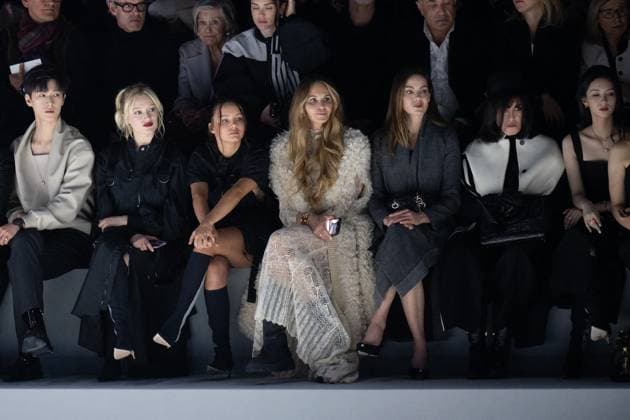 PFW - Dior Front Row Nadia Tereszkiewicz, Elle Macpherson, Michelle Monaghan, Monica Bellucci during the Dior Fashion show for the Womenswear Ready-to-wear Fall-Winter 2025 2026 collection as part of the Paris Fashion Week, in Paris on March 4, 2025. Photo by Eliot Blondet ABACAPRESS.COM Paris France  Copyright: xBlondetxEliot ABACAx