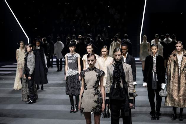 PFW - Dior Runway Models present creations by Dior for the Womenswear Ready-to-wear Fall-Winter 2025 2026 collection as part of the Paris Fashion Week, in Paris on March 4, 2025. Photo by Eliot Blondet ABACAPRESS.COM Paris France  Copyright: xBlondetxEliot ABACAx