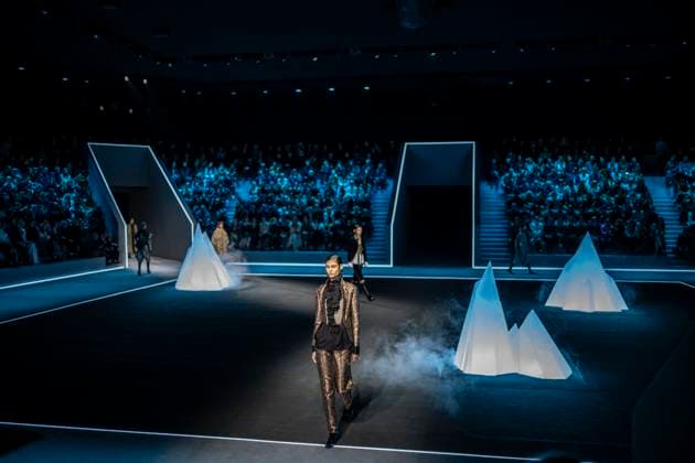 PFW - Dior Runway Models present creations by Dior for the Womenswear Ready-to-wear Fall-Winter 2025 2026 collection as part of the Paris Fashion Week, in Paris on March 4, 2025. Photo by Eliot Blondet ABACAPRESS.COM Paris France  Copyright: xBlondetxEliot ABACAx