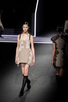 PFW - Dior Runway Models present creations by Dior for the Womenswear Ready-to-wear Fall-Winter 2025 2026 collection as part of the Paris Fashion Week, in Paris on March 4, 2025. Photo by Eliot Blondet ABACAPRESS.COM Paris France  Copyright: xBlondetxEliot ABACAx