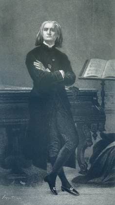 RECORD DATE NOT STATED Franz Liszt This 1890s illustration by French artist Joseph Seraphin Layraud (1833-1913) shows the Hungarian pianist and composer Franz Liszt (1811-1886). He was regarded as the greatest pianist of his time. He developed the tone poem, which influenced Wagner and Richard Strauss. His Hungarian Rhapsodies are among his chief works. His daughter married Wagner. Copyright: 1067_05_ivy312_334a__franz_liszt_by_fortune-joseph-seraphin_layraud_a