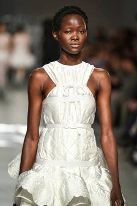 PFW - Cecilie Bahnsen Runway A model walks the runway for a collection by Cecilie Bahnsen as part of Paris Fashion Week at the Palais de Tokyo in Paris, on March 5, 2025. Photo by Firas Abdullah ABACAPRESS.COM Paris Ile-de-France France  Copyright: xAbdullahxFiras ABACAx