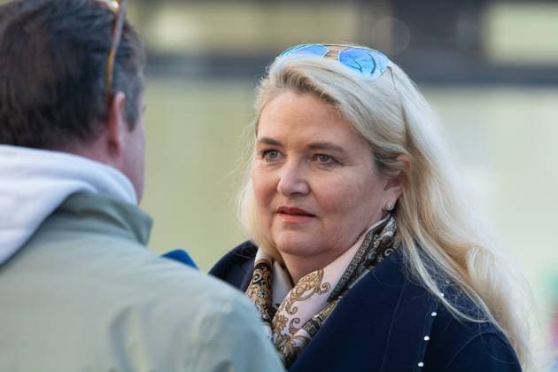 AFD Conference In Cologne With Counter Protest Kristin Brinker, a member of the Berlin House of Representatives, arrives for the conference as hundreds of protesters gather near the Gurzenich Hall where the AFD conference takes place in Cologne, Germany, on March 5, 2025. Cologne Germany  Copyright: xYingxTangx originalFilename: tang-notitle250305_npUEw.jpg