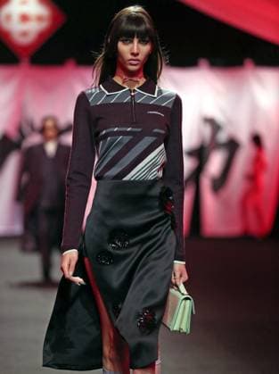 PFW - Casablanca Runway A model walks the runway during the Casablanca Womenswear Fall Winter 2025-2026 show as part of Paris Fashion at Le Carrousel du Louvre on March 05, 2025 in Paris, France. Photo by Alain-Gil Gonzalez ABACAPRESS.COM Paris France  Copyright: xGonzalezxAlain-Gil ABACAx