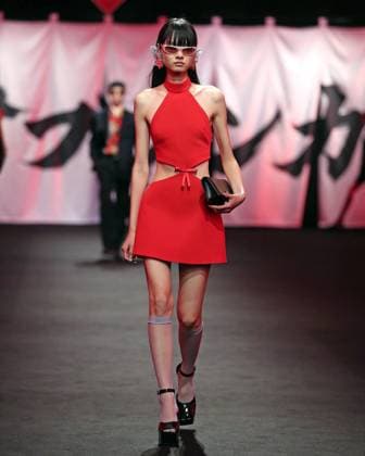 PFW - Casablanca Runway A model walks the runway during the Casablanca Womenswear Fall Winter 2025-2026 show as part of Paris Fashion at Le Carrousel du Louvre on March 05, 2025 in Paris, France. Photo by Alain-Gil Gonzalez ABACAPRESS.COM Paris France  Copyright: xGonzalezxAlain-Gil ABACAx