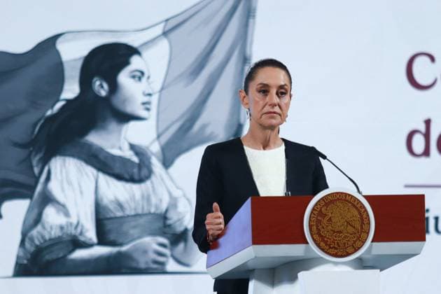 Mexico s President Holds Meeting on Tariffs Imposed Trump - Mexico Mexico s President Claudia Sheinbaum Pardo holds a briefing where she talk about the tariffs imposed by the U.S. President, Donald Trump at the National Palace. on March 5, 2025 in Mexico City, Mexico. Photo by Carlos Santiago Eyepix Group ABACAPRESS.COM Mexico City Mexico  Copyright: xEyepix ABACAx