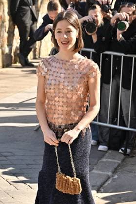 PFW Rabanne Outside Arrivals Georgina Amoros arriving at Rabanne show during Paris Fashion Week in Paris, France on March 6, 2025. Photo by Julien Reynaud APS-Medias ABACAPRESS.COM Paris France  Copyright: xReynaudxJulien APS-Medias ABACAx