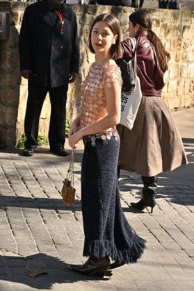PFW Rabanne Outside Arrivals Georgina Amoros arriving at Rabanne show during Paris Fashion Week in Paris, France on March 6, 2025. Photo by Julien Reynaud APS-Medias ABACAPRESS.COM Paris France  Copyright: xReynaudxJulien APS-Medias ABACAx