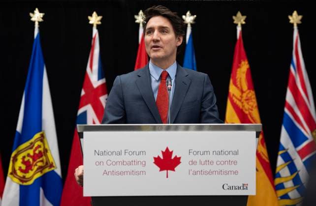 March 6, 2025, Ottawa, On, Canada: Prime Minister Justin Trudeau speaks at the National Forum on Combatting Antisemitism, Thursday, March 6, 2025 in Ottawa. Ottawa Canada  - ZUMAc35_ 20250306_zaf_c35_038 Copyright: xAdrianxWyldx
