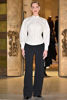 PFW Schiaparelli Outside Arrivals Chiara Ferragni arriving at Schiaparelli show during Paris Fashion Week in Paris, France on March 6, 2025. Photo by Julien Reynaud APS-Medias ABACAPRESS.COM Paris France  Copyright: xReynaudxJulien APS-Medias ABACAx
