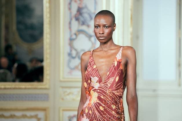 PFW - Leonard Runway A model presents a creation by Leonard Paris for the Womenswear Ready-to-wear Fall-Winter 2025 2026 collection as part of the Paris Fashion Week, in Paris, France on March 7, 2025. Photo by Alexis Jumeau ABACAPRESS.COM Paris France  Copyright: xJumeauxAlexis ABACAx