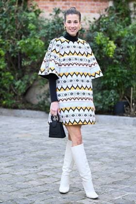 PFW Leonard Paris Front Row Ines de Cominges attending the Leonard Paris Womenswear Fall Winter 2025-2026 show as part of Paris Fashion Week at L’Observatoire de Paris in Paris, France on March 07, 2025. Photo by Aurore Marechal ABACAPRESS.COM Paris France  Copyright: xMarechalxAurore ABACAx
