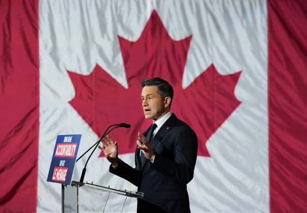 March 7, 2025, Toronto, On, CANADA: Conservative Leader Pierre Poilievre speaks during a press conference in Toronto on Friday, March 7, 2025. Toronto CANADA  - ZUMAc35_ 20250307_zaf_c35_003 Copyright: xNathanxDenettex