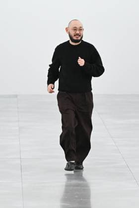 PFW Issey Miyake Runway Designer Satoshi Kondo makes an appearance on the runway during the Issey Miyake Womenswear Fall Winter 2025-2026 show as part of Paris Fashion Week in Paris, France on March 07, 2025. Photo by Aurore Marechal ABACAPRESS.COM Paris France  Copyright: xMarechalxAurore ABACAx