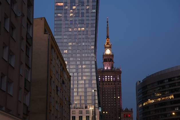 Creative Highlights World Warsaw City Center And Parliament Building A view of Zlota 44 building and Palace of the Culture and Science in Warsaw, Poland on March 8, 2025. Warsaw Poland  Copyright: xJakubxPorzyckix originalFilename: porzycki-warsawci250308_npm39.jpg