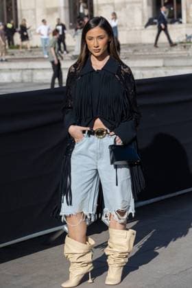 PFW - Elie Saab PAP - Arrivals NB Isabeau Delatour attends Elie Saab Womenswear Fall Winter 2025-2026 show as part of Paris Fashion Week on March 08, 2025 in Paris, France. Photo by Nasser Berzane ABACAPRESS.COM Paris France  Copyright: xBerzanexNasser ABACAx
