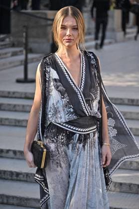 PFW Elie Saab Outside Arrivals Ellie Thumann arriving at Elie Saab show during Paris Fashion Week in Paris, France on March 8, 2025. Photo by Julien Reynaud APS-Medias ABACAPRESS.COM Paris France  Copyright: xReynaudxJulien APS-Medias ABACAx