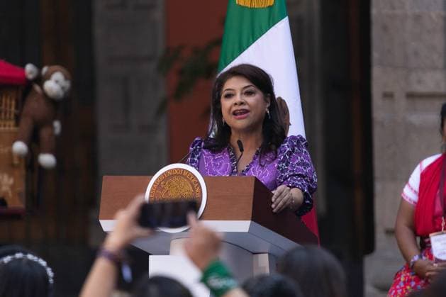 March 8, 2025, Mexico City, Mexico: In the framework of International Women s Day, President Claudia Sheinbaum Pardo led a commemorative ceremony at the National Palace, which was attended by officials of her government. Mexico City Mexico - ZUMAl178 20250308_znp_l178_065 Copyright: xCristianxLeyvax