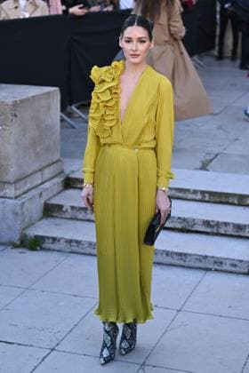 PFW Elie Saab Arrivals Olivia Palermo attending the Elie Saab Womenswear Fall Winter 2025-2026 show as part of Paris Fashion Week in Paris, France on March 08, 2025. Photo by Aurore Marechal ABACAPRESS.COM Paris France  Copyright: xMarechalxAurore ABACAx