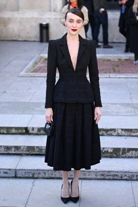 PFW Elie Saab Arrivals Mary Leest attending the Elie Saab Womenswear Fall Winter 2025-2026 show as part of Paris Fashion Week in Paris, France on March 08, 2025. Photo by Aurore Marechal ABACAPRESS.COM Paris France  Copyright: xMarechalxAurore ABACAx