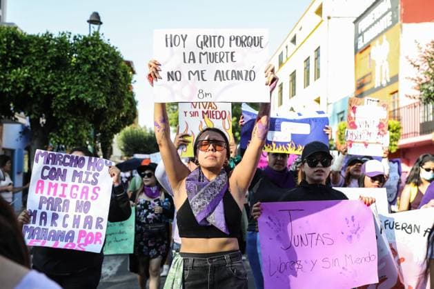 International Women s Day Strike in Mexico Hundreds of women join the worldwide protest against gender-violence, marching on main streets of Tlaxcala on the occasion of International Women s Day strike. on March 8, 2025 inTlaxcala, Mexico. (Photo by Essene Hernandez Eyepix Group) Copyright: xEssenexHernandez xEyepixxGroupx EH_08032025_146057