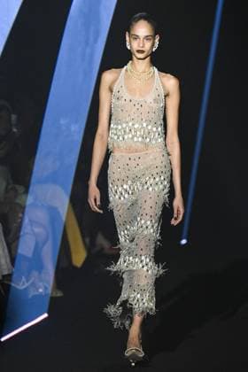 PFW Georges Hobeika Runway A model walks the runway during the Georges Hobeika Womenswear Fall Winter 2025-2026 show as part of Paris Fashion Week in Paris, France on March 08, 2025. Photo by Aurore Marechal ABACAPRESS.COM Paris France  Copyright: xMarechalxAurore ABACAx