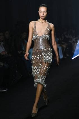 PFW Georges Hobeika Runway A model walks the runway during the Georges Hobeika Womenswear Fall Winter 2025-2026 show as part of Paris Fashion Week in Paris, France on March 08, 2025. Photo by Aurore Marechal ABACAPRESS.COM Paris France  Copyright: xMarechalxAurore ABACAx